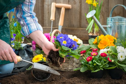 Maintenance of gardening equipment and PPE laid out